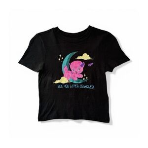 ★ NWT Urban Outfitters Grunge Femenine Crop Top Size M - Black ★